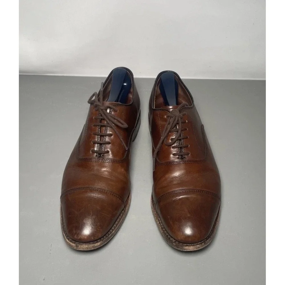 Allen Edmonds Park Avenue Dress Shoes Men's Brown Cap-Toe Oxfords Size 9 D